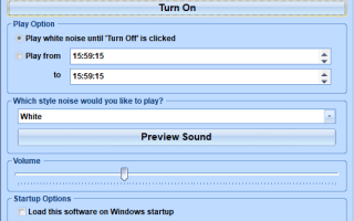 Oprogramowanie generatora białego szumu dla systemu Windows 10