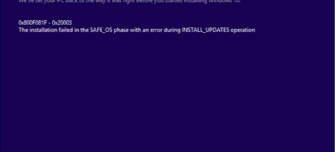 Instalacja nie powiodła się w fazie SAFE_OS podczas INSTALL_UPDATES