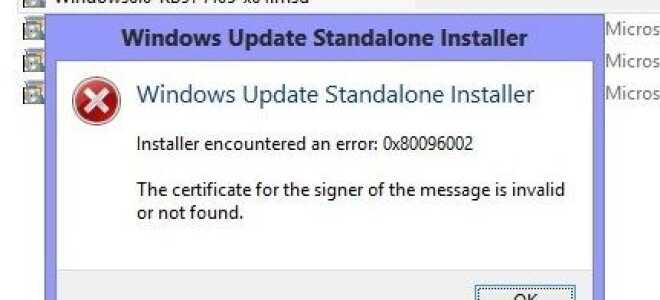 Błąd samodzielnego instalatora usługi Windows Update 0x80096002
