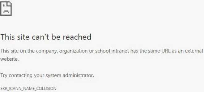 Napraw błąd ERR_ICANN_NAME_COLLISION w przeglądarce Google Chrome