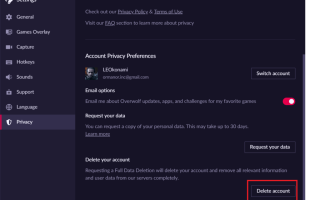 Jak usunąć konto Overwolf i wszystkie powiązane dane