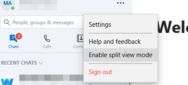 Jak podzielić i przegrupować Skype Windows