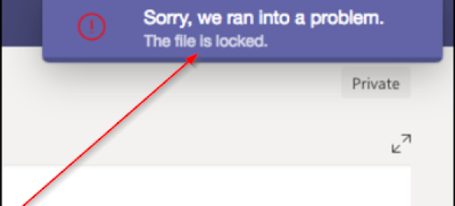 Plik jest zablokowany błąd w Microsoft Teams