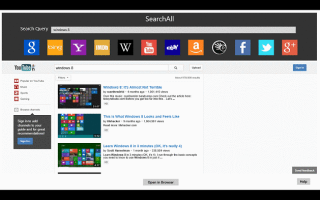 SearchAll: Wyszukiwanie za pomocą wielu wyszukiwarek w Windows 8, Windows 10