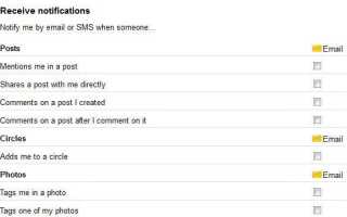 Jak wyłączyć powiadomienia e-mail w Google+