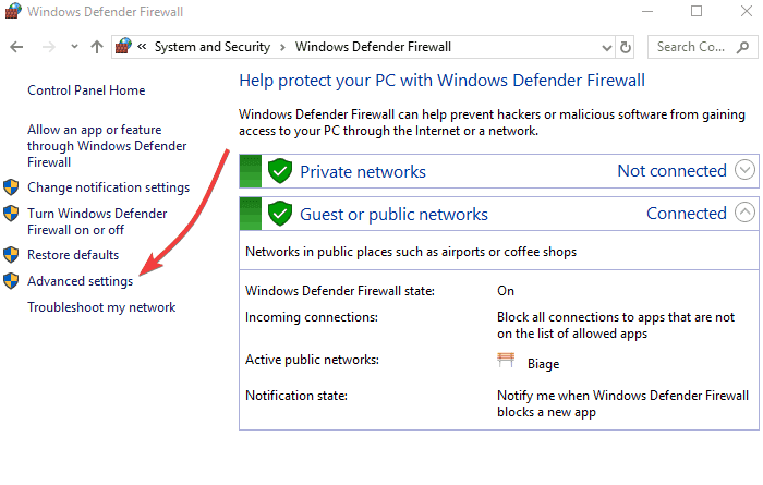 VPN zablokowany przez zaporę systemu Windows