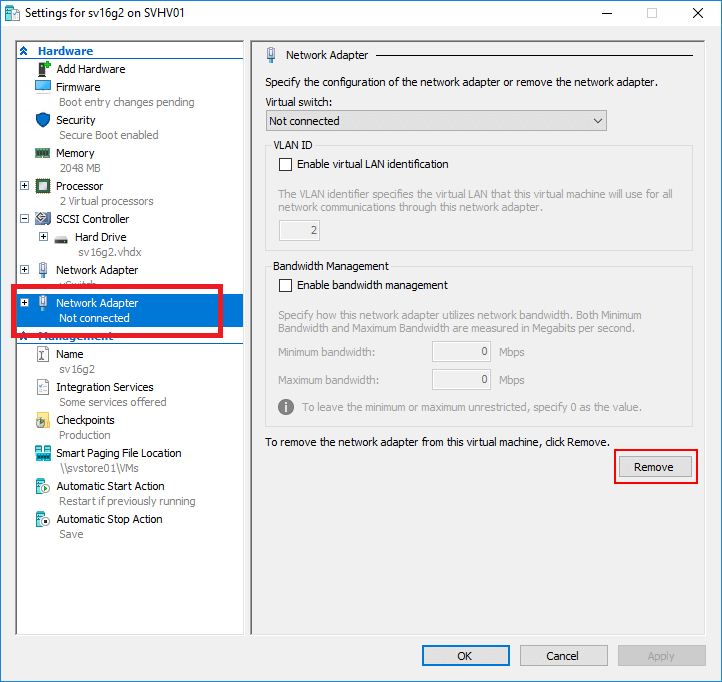 dodaj kartę sieciową do Windows 10 Hyper-V