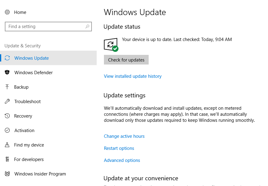 sprawdź aktualizacje systemu Windows 10