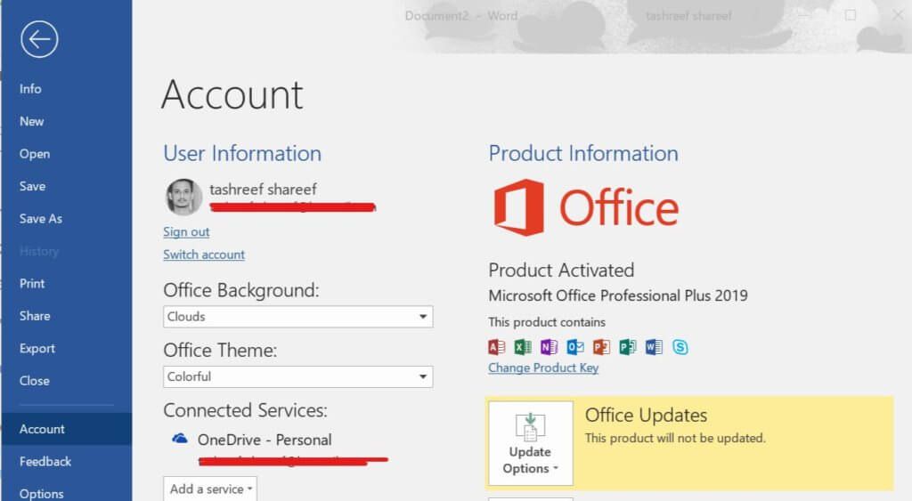 Aktualizacja Microsoft Office 365 coś poszło nie tak