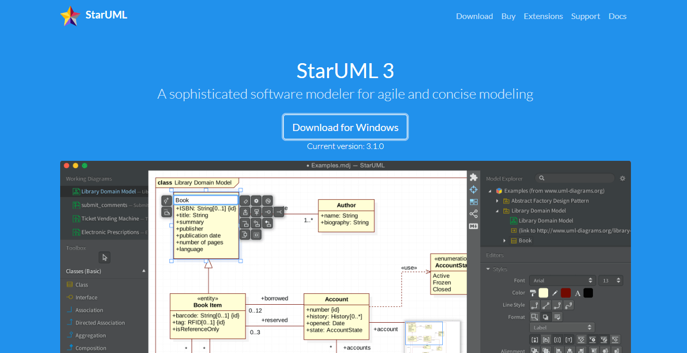 StarUML - programowy model wodospadu