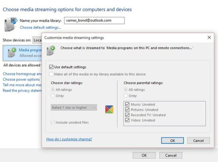 Serwer DLNA systemu Windows 10