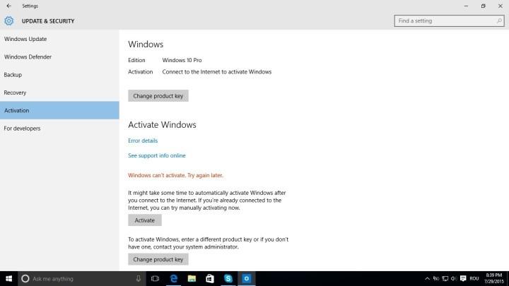 Nie działa klucz produktu Windows 10't work