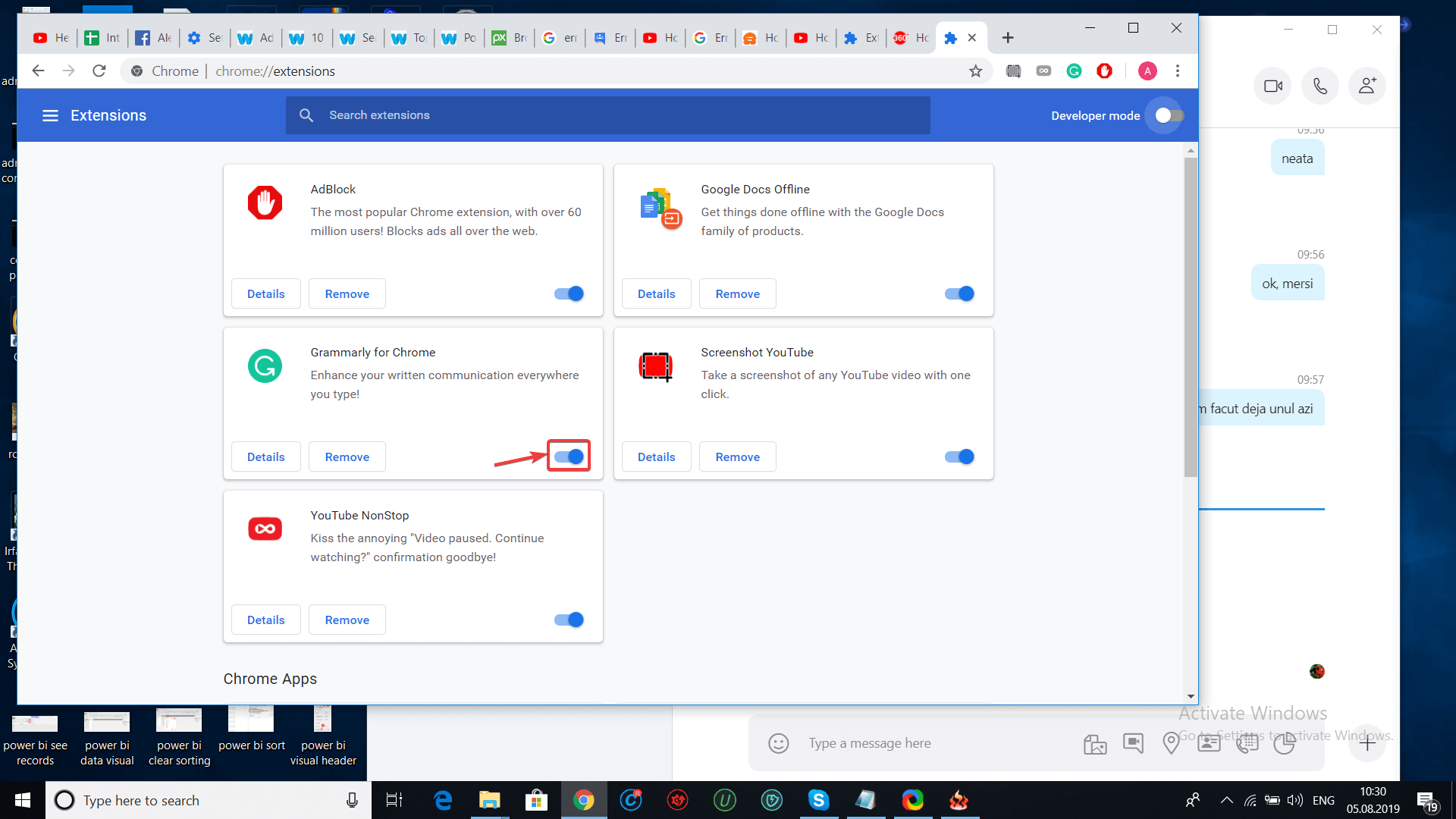 wyłącz rozszerzenia google chrome Błąd ustanawiania połączenia z bazą danych