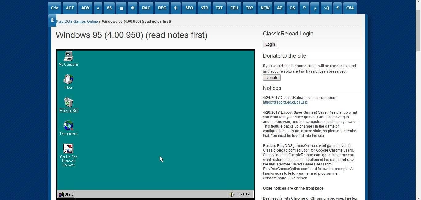 emulator systemu Windows 95 w systemie Windows 10