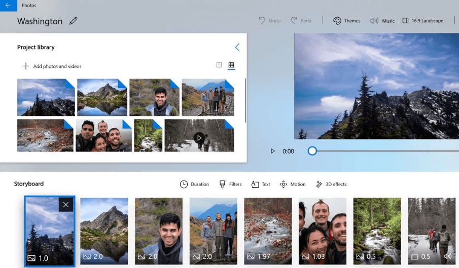 microsoft photos app dołącz wideo