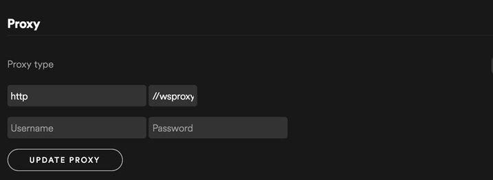 Aktualizuj proxy Spotify