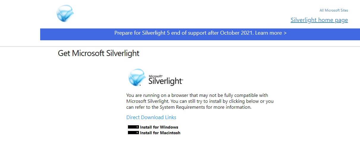 Silverlight - gry internetowe Microsoft nie działają