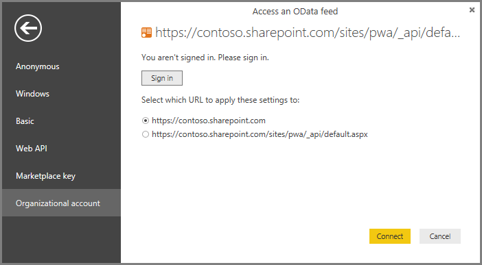 Dostęp do opcji power bi error Dostęp do zasobu jest zabroniony