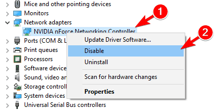 wyłącz kartę sieciową System Windows wykrył konflikt adresów IP