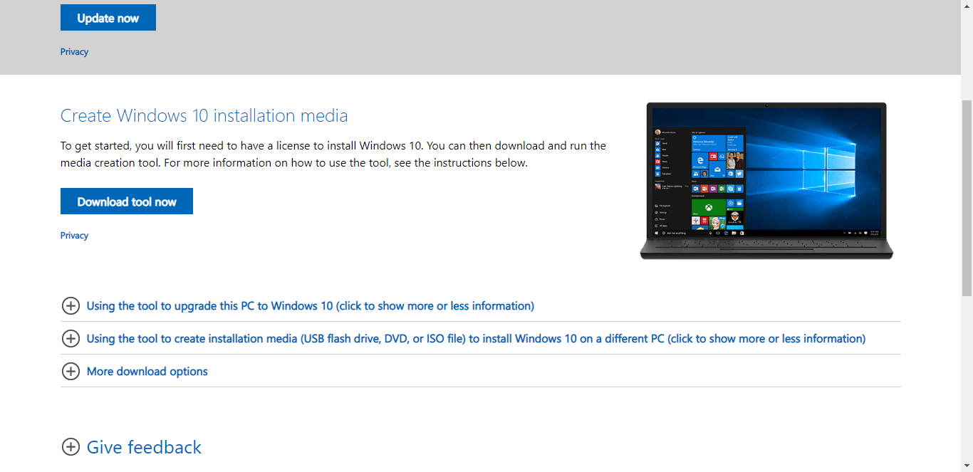 Błąd narzędzia Windows Media Creation za mało miejsca