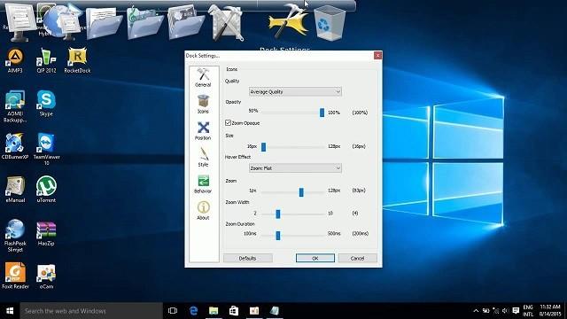 wyrzutnie aplikacji Rocketdock Windows 10