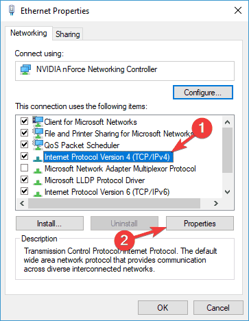 Właściwości ipv4 buforowanie drgań