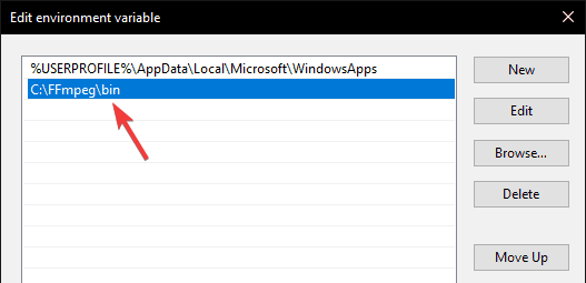 dodaj nową ścieżkę ffmpeg Windows 10 jak pobrać i zainstalować