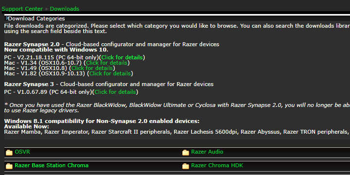 Windows Razer Mouse Driver 10