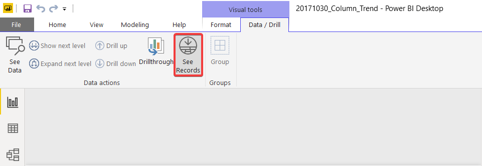 power bi patrz przycisk nagrywania