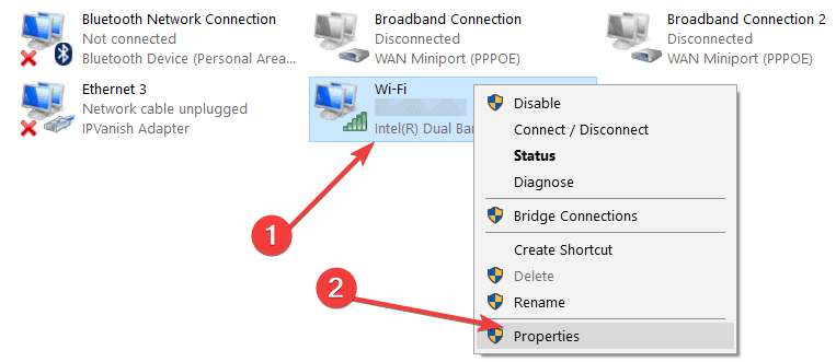 właściwości wifi