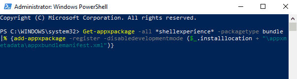 Microsoft.Windows.ShellExperienceHost i Microsoft.Windows.Cortana nie zostały poprawnie zainstalowane