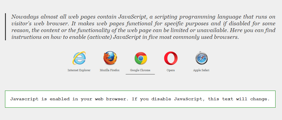 Włącz przyciski strony internetowej JavaScript, które nie działają w przeglądarce