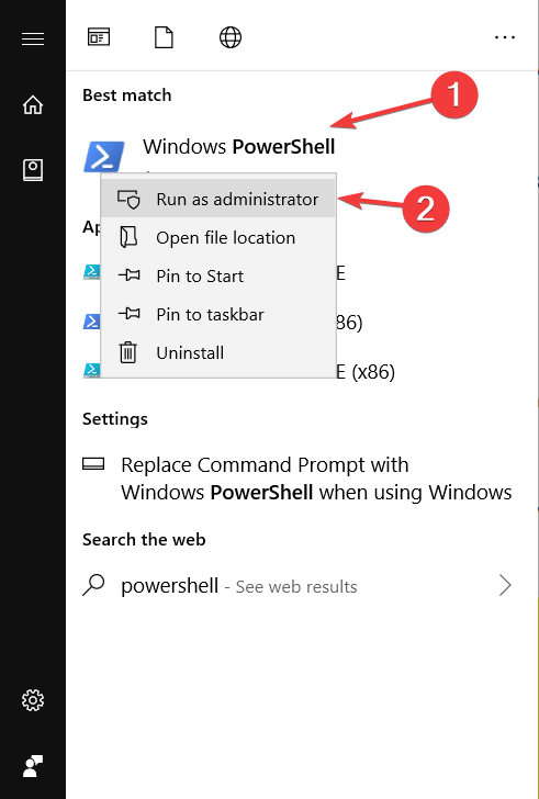 otwórz PowerShell