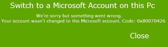 Twoje konto nie było't changed to this Microsoft account in Windows 8.1 or Windows 10 Fix