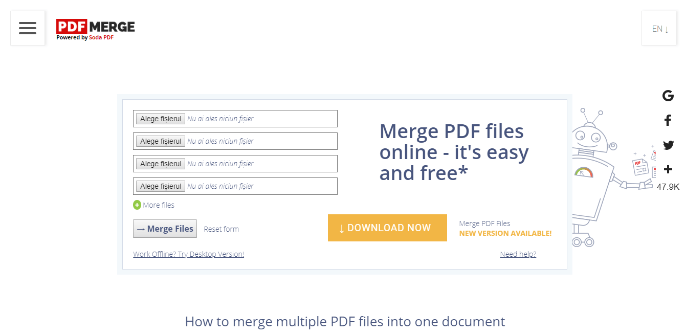 PDFmerge - bezpłatny plik PDF