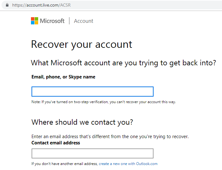 odzyskać konto Microsoft