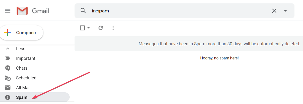 sprawdź wiadomości e-mail ze spamem