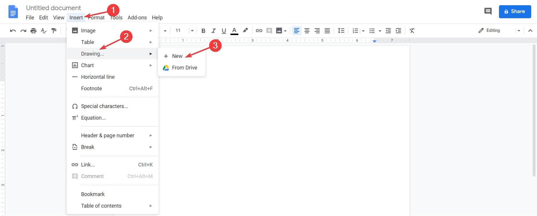 google docs nowy rysunek