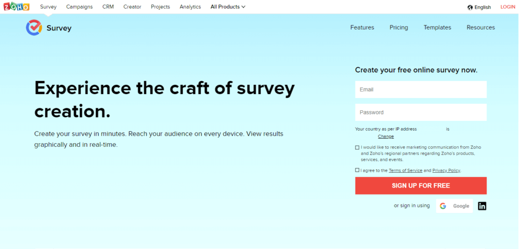 Zoho Survey - oprogramowanie do automatycznego przesyłania opinii