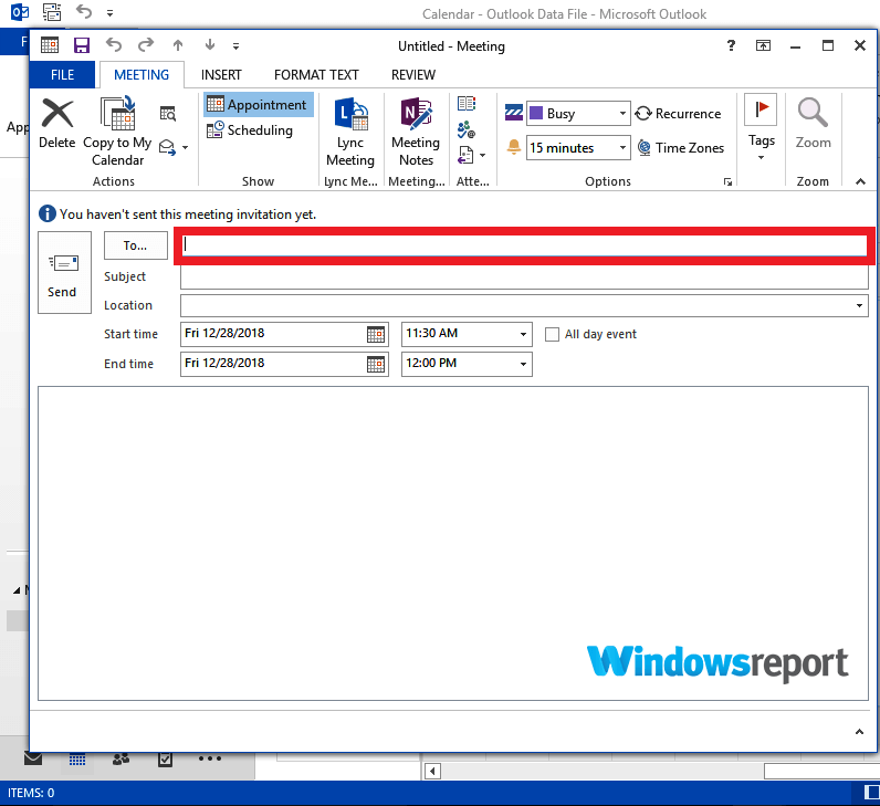 Spotkanie programu Outlook nie zostanie otwarte / anulowane / usunięte