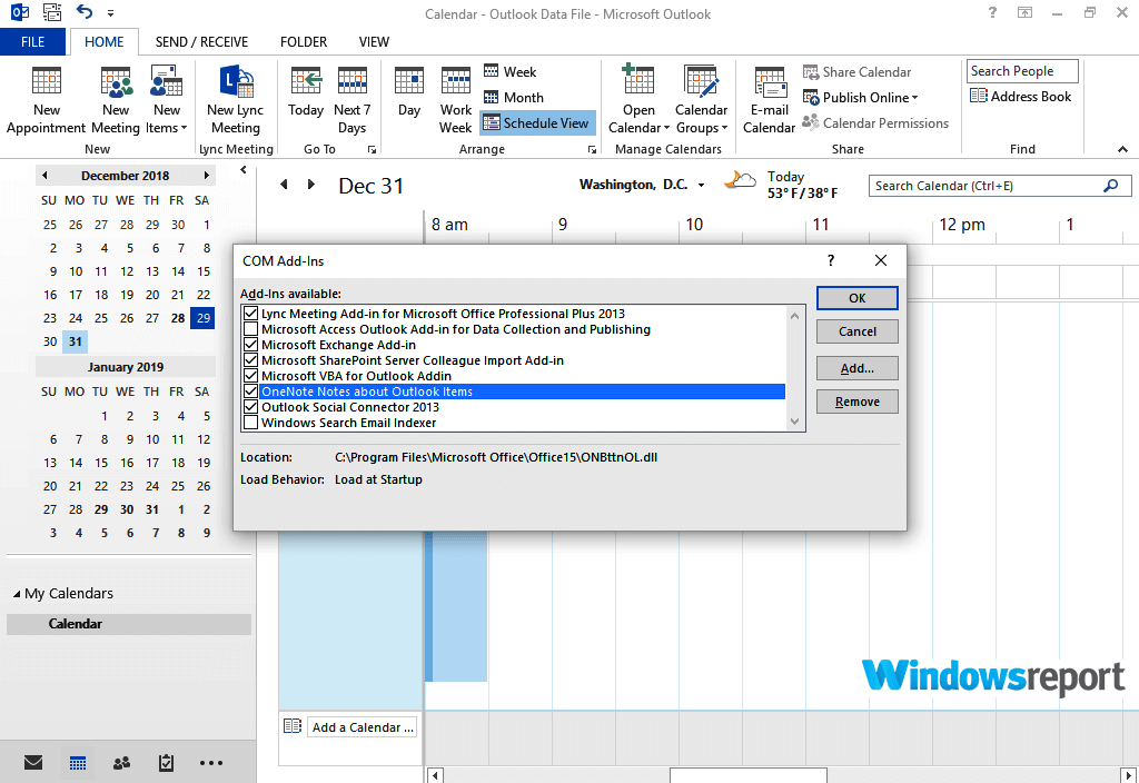 Załącznik spotkania programu Outlook nie otworzy się