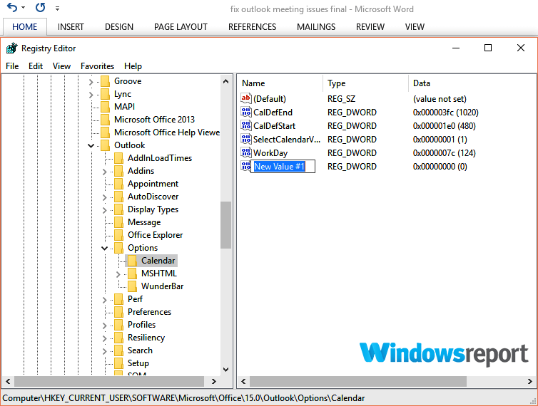 Spotkanie programu Outlook nie wysyła