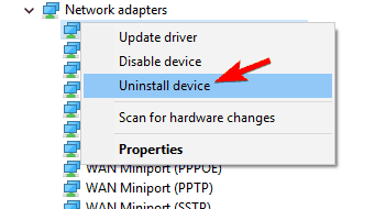 Microsoft Wireless Display Adapter rozłącza odinstaluj kartę sieciową