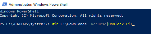 polecenie powershell ten plik pochodzi z innego komputera i może zostać zablokowany w celu ochrony tego komputera z systemem Windows 10