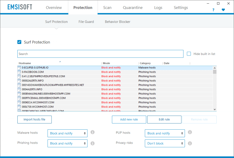 Antywirus z blokowaniem sieci - Emsisoft