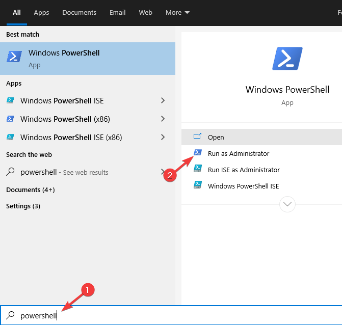 uruchom PowerShell jako administrator Błąd Xbox 0x80070002