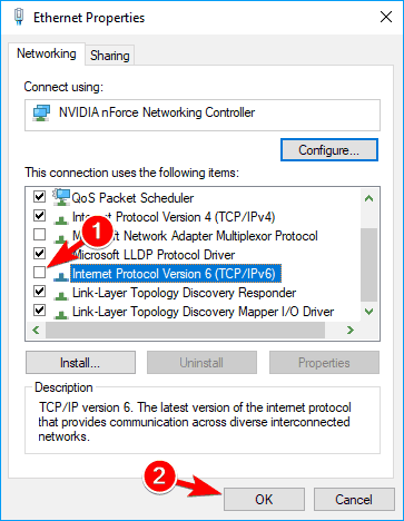 Upłynął limit czasu próby połączenia, wyłącz IPv6