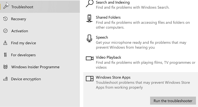 Rozwiązywanie problemów z aplikacjami ze Sklepu Windows, aby obejść wewnętrzny błąd serwera w Windows 10