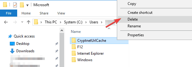 Usunięcie folderu CryptnetUrlCache