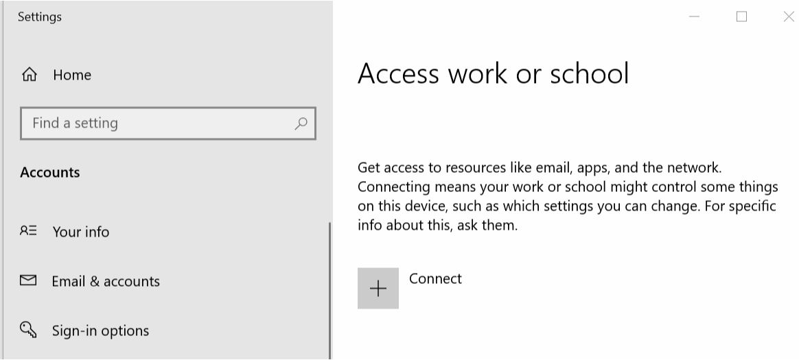 Windows 10 Access Windows Work lub School dołącza do domeny